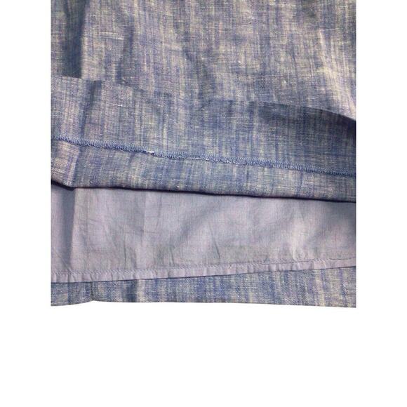 Talbots Embroidered Floral Linen Shift Dress Women 8 Blue Boho Retro Cottagecore - Picture 4 of 10